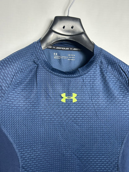 Under Armour Heat Gear Blue Round Neck Full Sleeves - LG