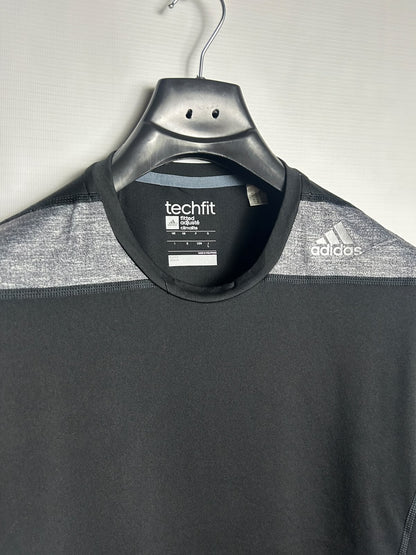 Adidas Climalite Techfit Black Round Neck - Large