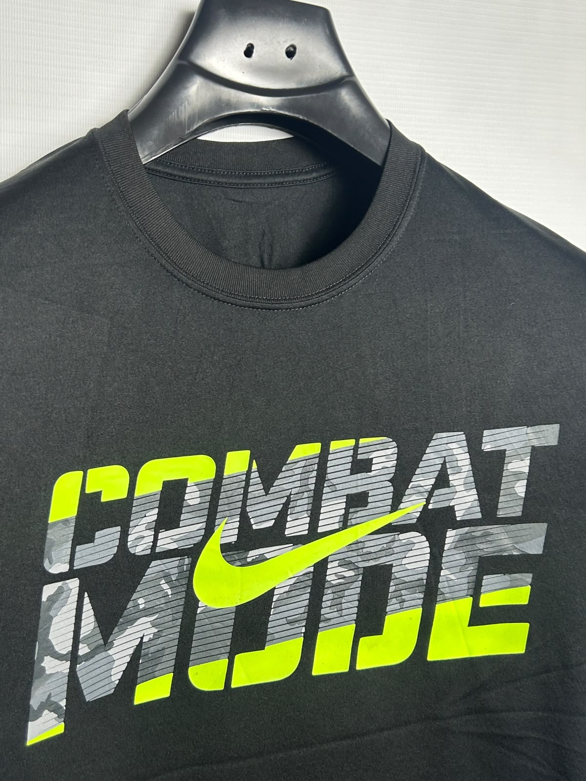 Nike Combat Mode Big Logo Black Round Neck - Medium