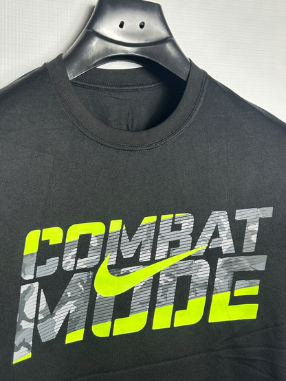 Nike Combat Mode Big Logo Black Round Neck - Medium