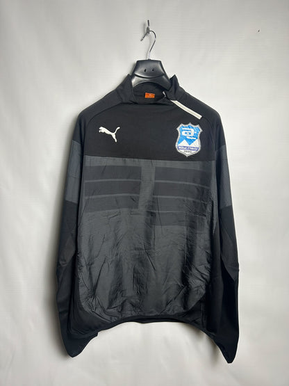 Puma Half Zip Black Full Sleeves Round Neck - Medium