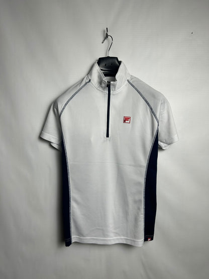 Fila White Half Zip Round Neck - Medium