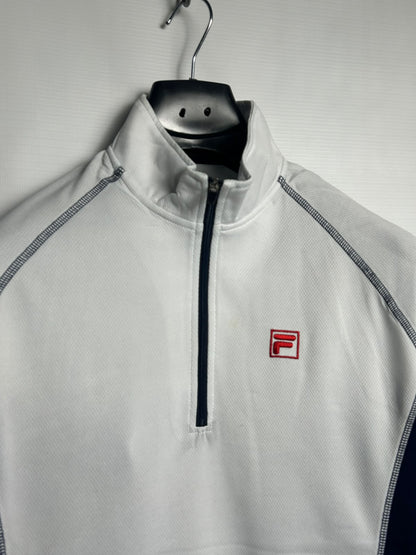 Fila White Half Zip Round Neck - Medium