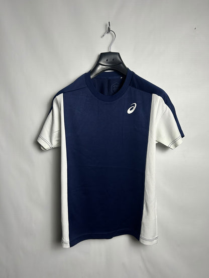 Asics Blue And White Round Neck - Medium
