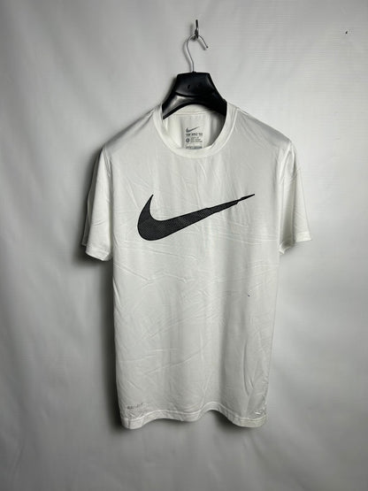 The Nike Tee Big Logo Dri Fit White Round Neck - Large