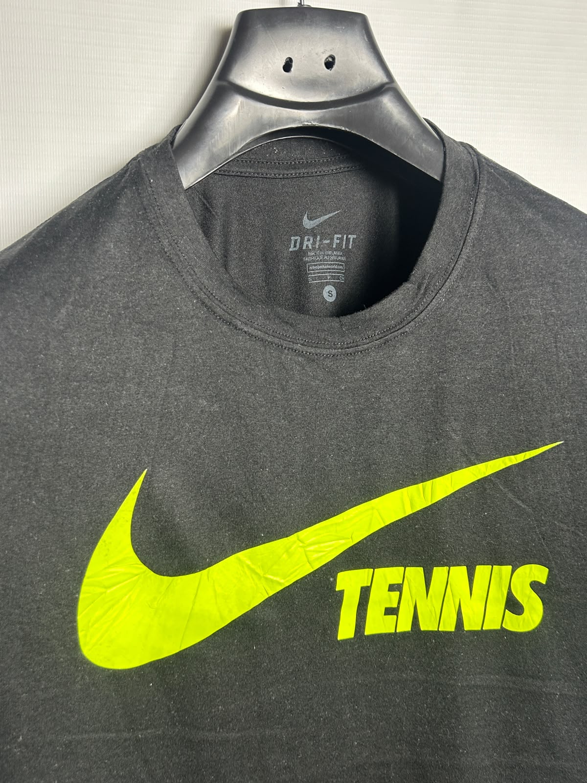 Nike Dri Fit Big Logo Black Round Neck - Small