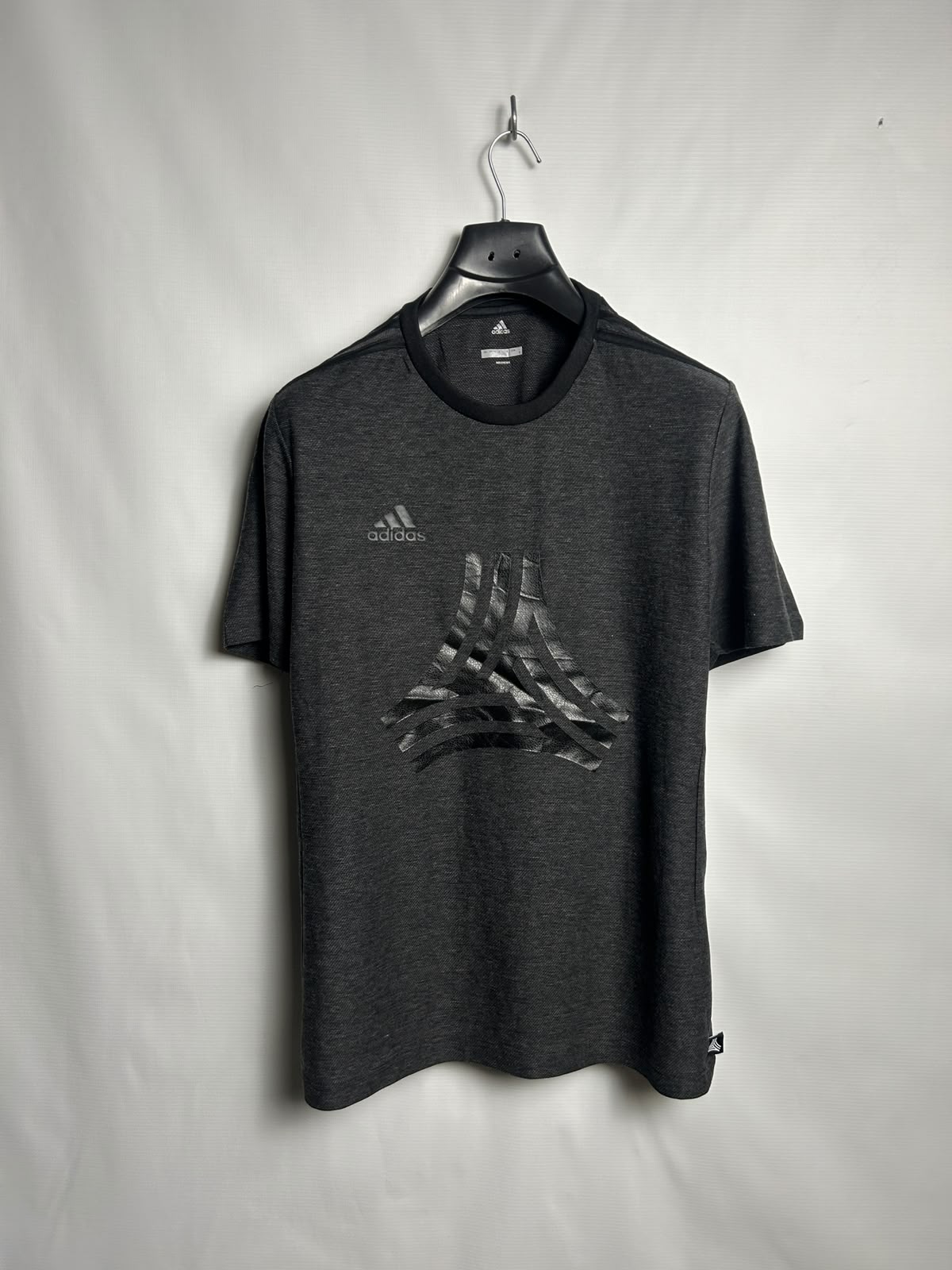 Adidas Big Logo Black Round Neck - Medium