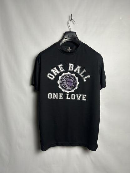 Champion Big Logo Black Round Neck - Large