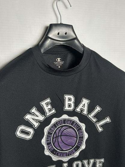 Champion Big Logo Black Round Neck - Large