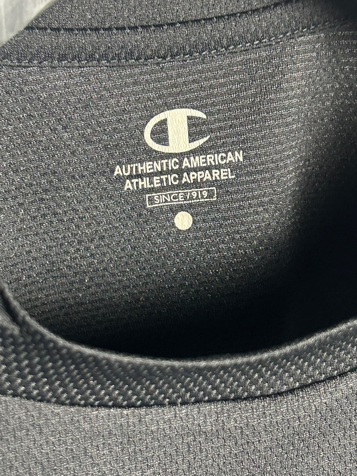 Champion Big Logo Black Round Neck - Large