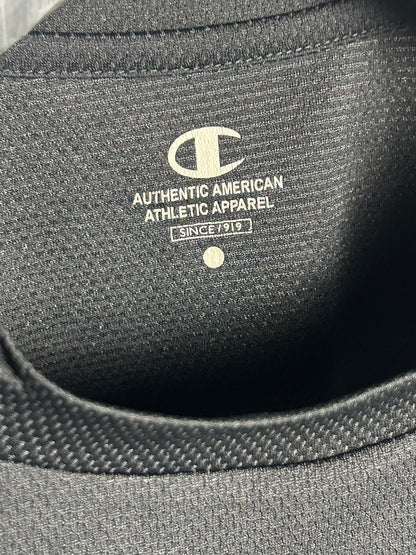 Champion Big Logo Black Round Neck - Large