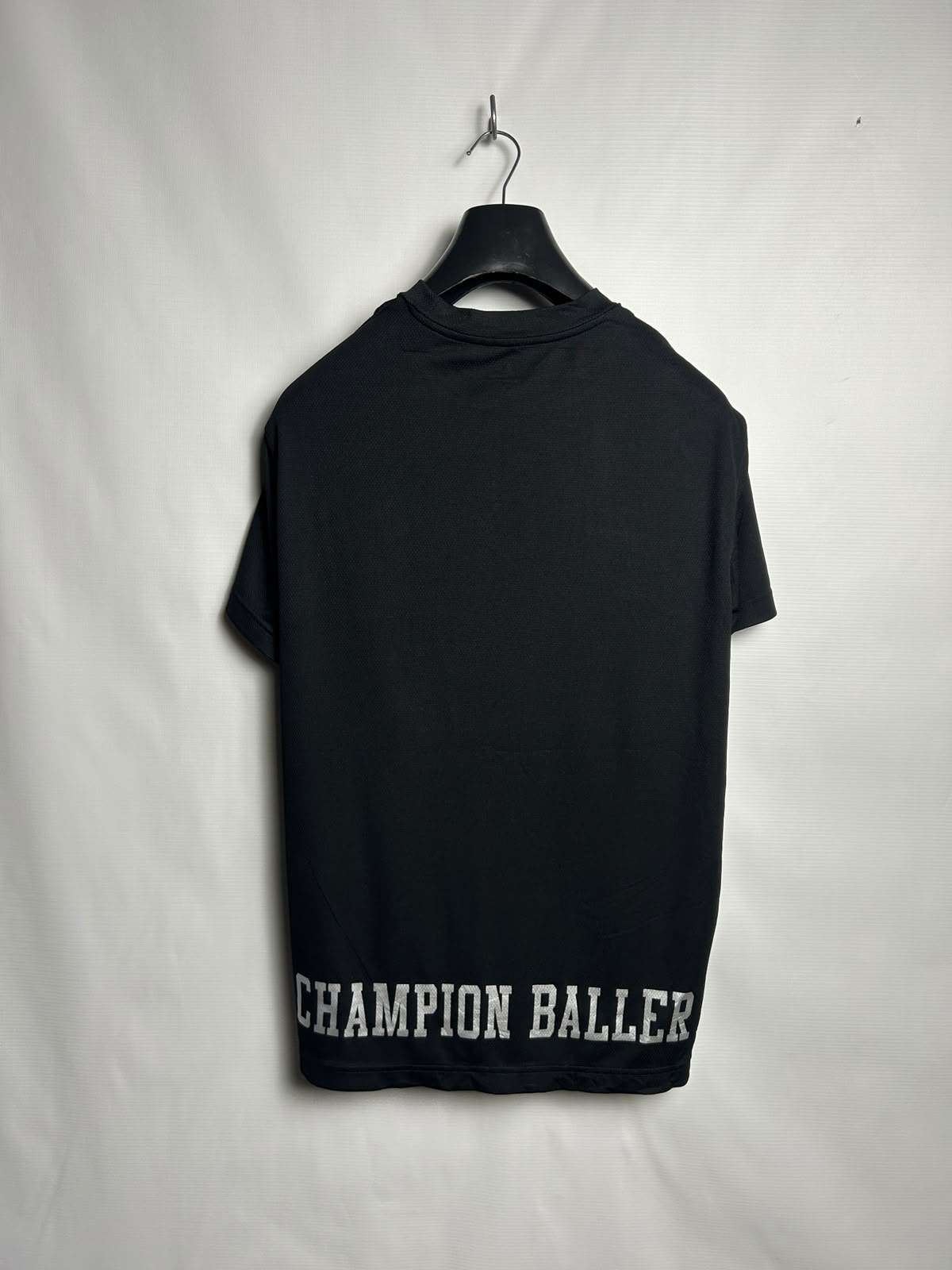 Champion Big Logo Black Round Neck - Large