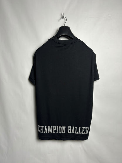 Champion Big Logo Black Round Neck - Large