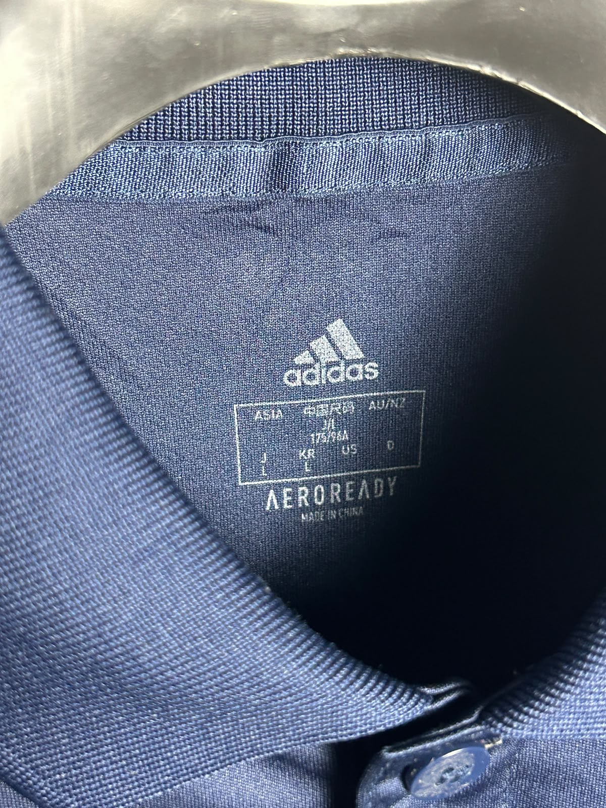Adidas Aeroready Blue Polo - Large