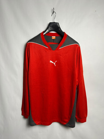 Puma Red Full Sleeves V Neck - Large