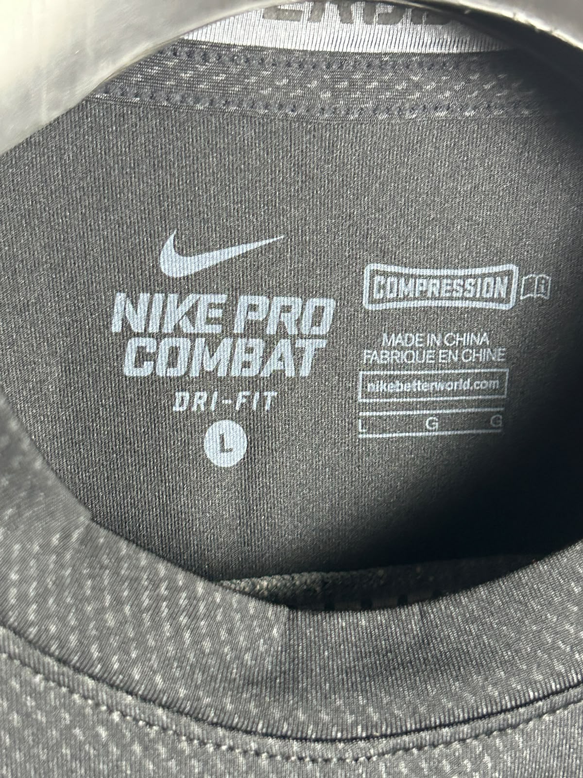 Nike Pro Combat Black Round Neck - Large