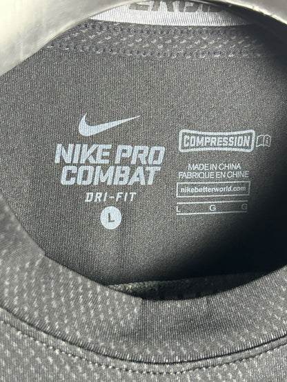 Nike Pro Combat Black Round Neck - Large