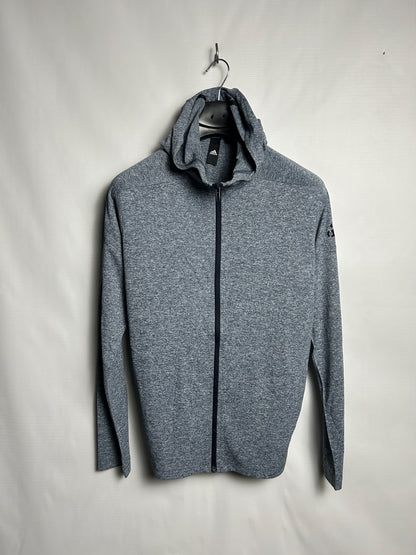 Adidas Grey Full Sleeves Zip Upper - Small