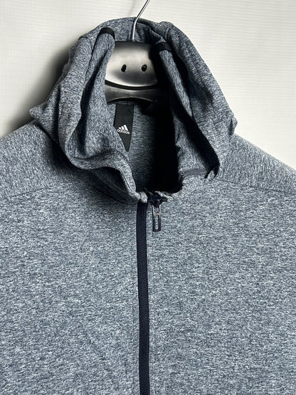 Adidas Grey Full Sleeves Zip Upper - Small