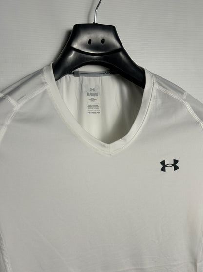 Under Armour Heat Gear White Full Sleeves V Neck - Medium