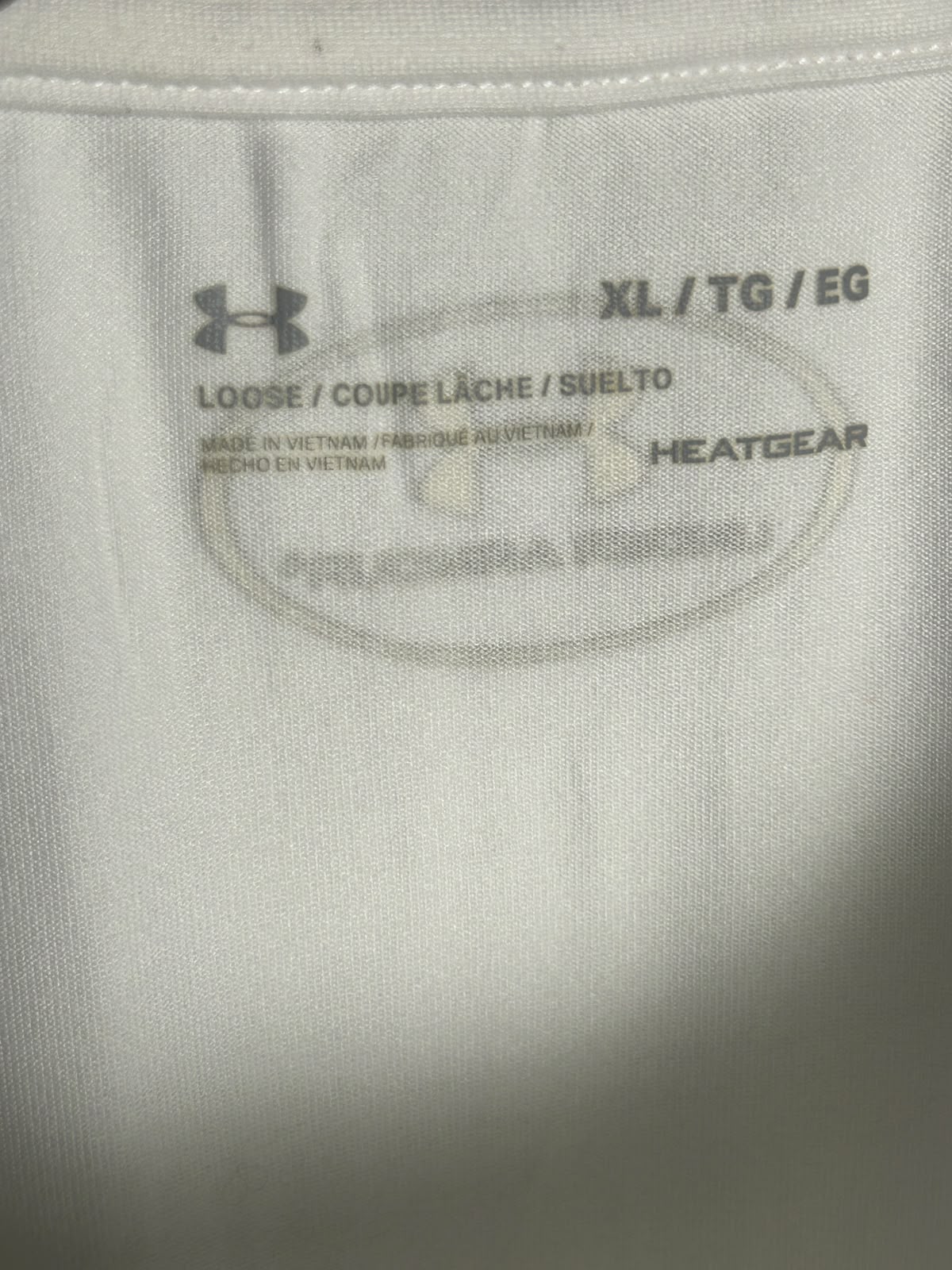 Under Armour Heat Gear Big Logo White Round Neck - XL