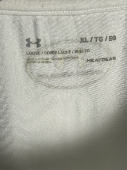 Under Armour Heat Gear Big Logo White Round Neck - XL