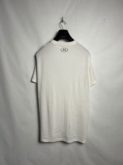 Under Armour Heat Gear Big Logo White Round Neck - XL