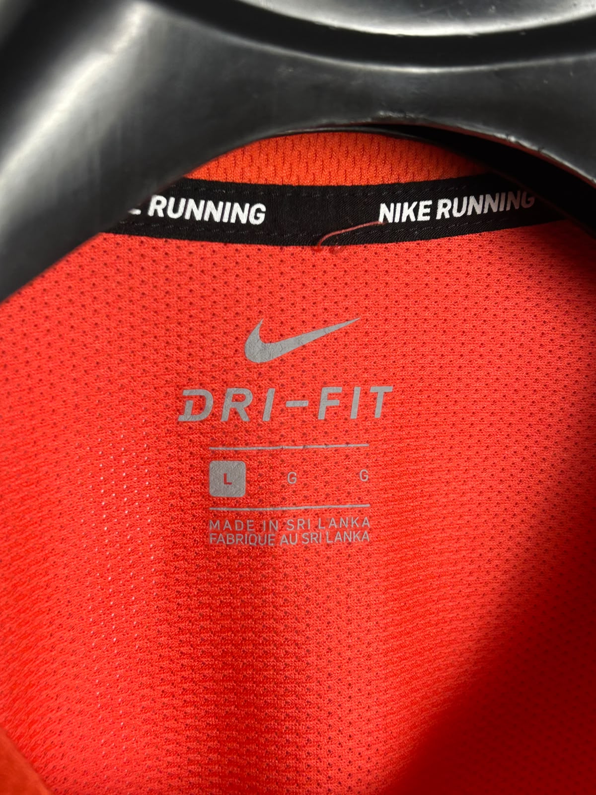 Nike Dri Fit Big Logo Orange Round Neck - Large