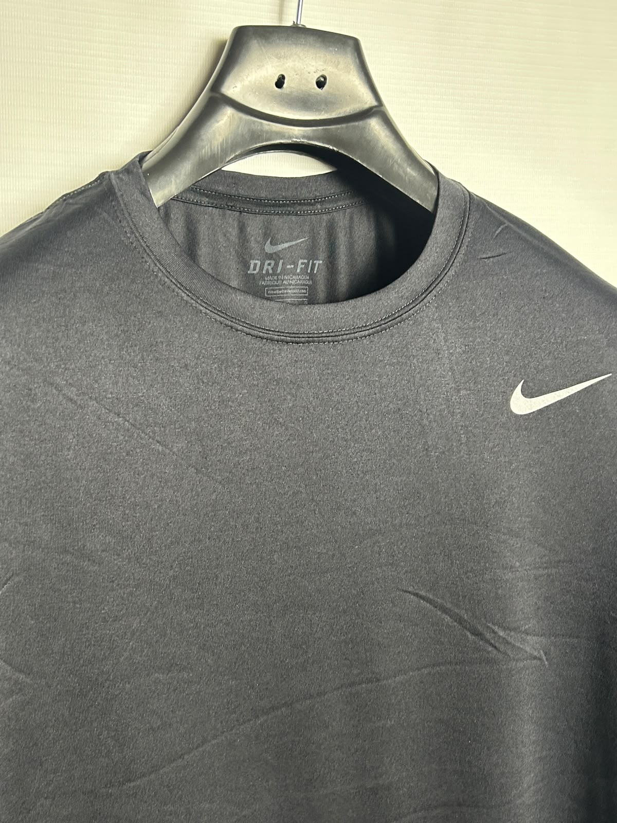 Nike Dri Fit Black Round Neck - Large