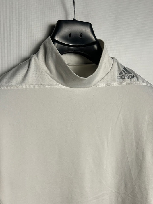 Adidas Techfit White Full Sleeves Mock Neck - Large