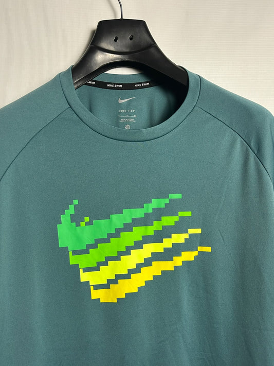 Nike Dri Fit Big Logo Green Round Neck - XL