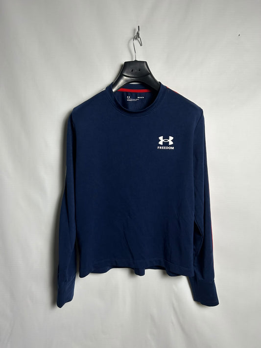 Under Armour Blue Full Sleeves Round Neck - Medium