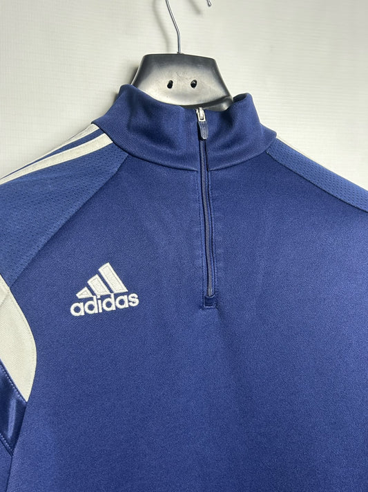 Adidas Blue Half Zip Full Sleeves - Medium