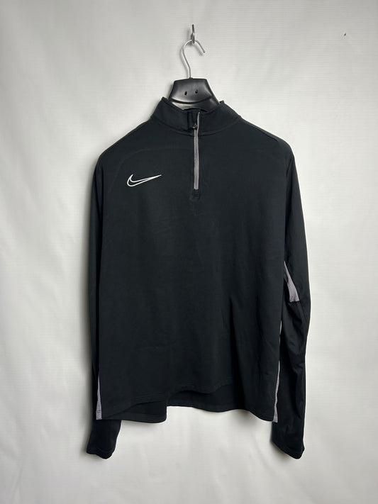 Nike Dri Fit Black Half Zip Full Sleeves - Large