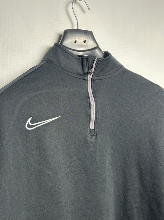 Nike Dri Fit Black Half Zip Full Sleeves - Large