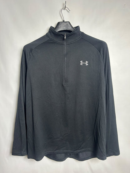 Under Armour Heat Gear Black Full Sleeves Half Zip - LG