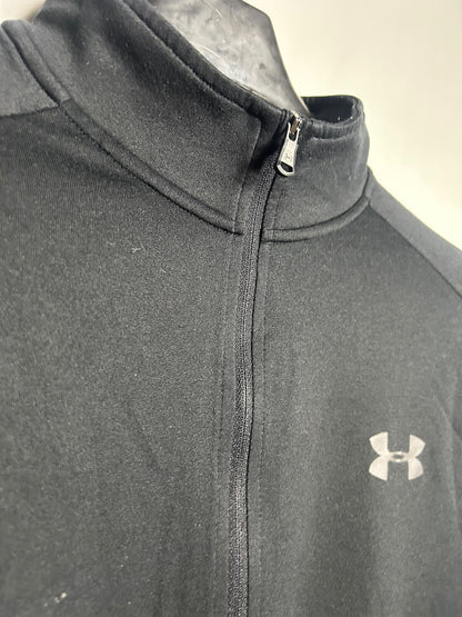 Under Armour Heat Gear Black Full Sleeves Half Zip - LG