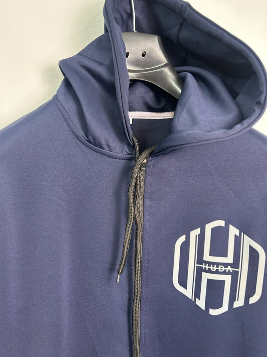 Huba Big Logo Blue Full Zip Hoodie - XS