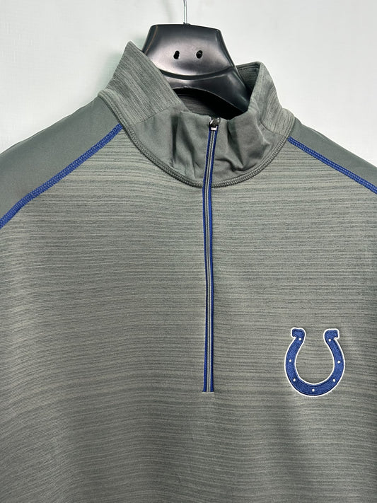 Antigua Grey Half Zip Full Sleeves - Large