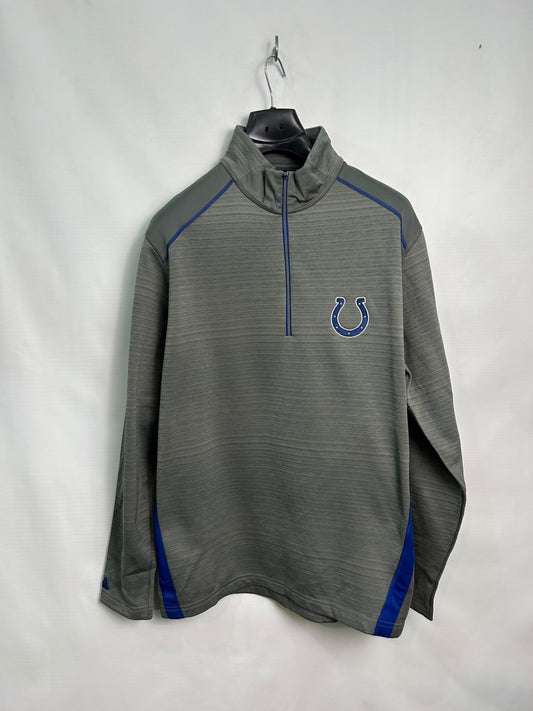 Antigua Grey Half Zip Full Sleeves - Large