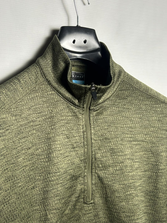 Pgatour Army Green Half Zip Upper - Small
