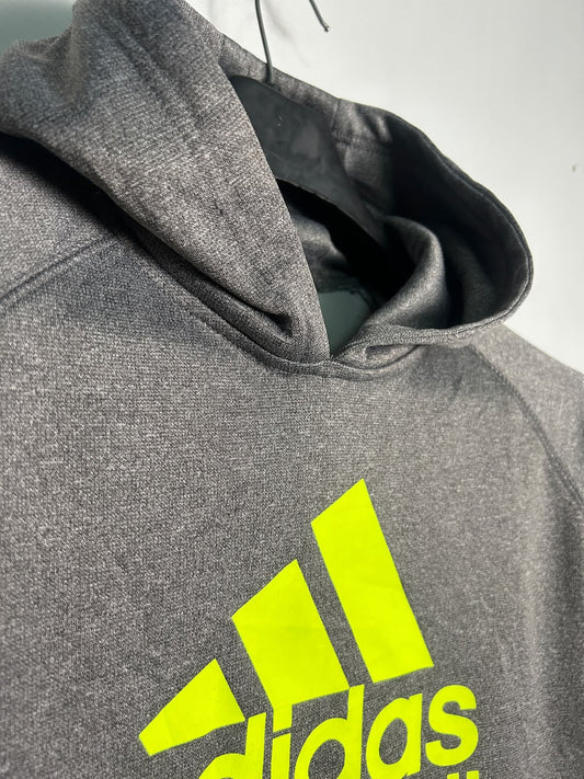 Adidas Big Logo Grey Hoodie - Large