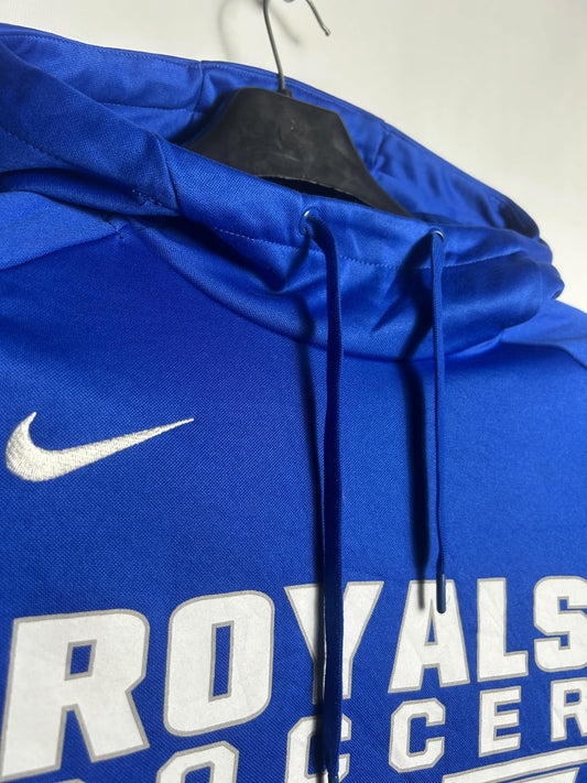 Nike Dri Fit Big Logo Blue Hoodie - Large
