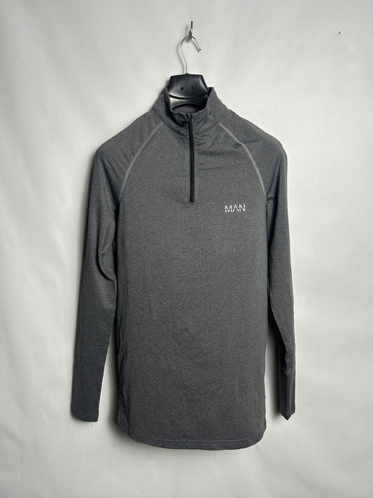 Boohoo Man Grey Half Zip - XS