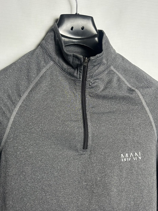 Boohoo Man Grey Half Zip - XS