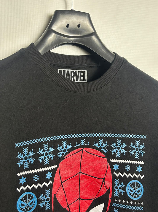 Marvel Big Logo Black Round Neck - Small