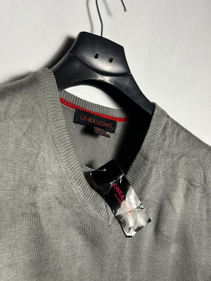 Linea Uomo Grey V Neck Sando Upper - Medium