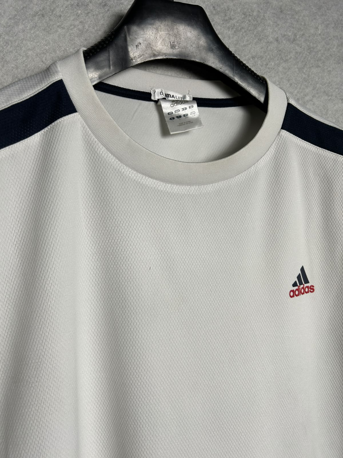 Adidas Climalite White Round Neck - Large