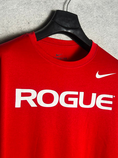 The Nike Tee Dri Fit Big Logo Red Round Neck - XL