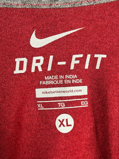 Nike Big Logo Dri Fit Red Round Neck - XL